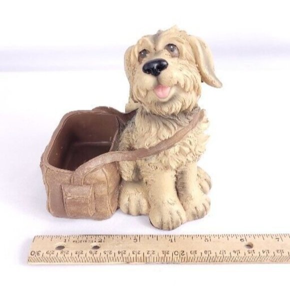 Dog Figurine Coin & Jewelry Basket Battery Operated Bark Sound 6"x5"x3" - Picture 8 of 8
